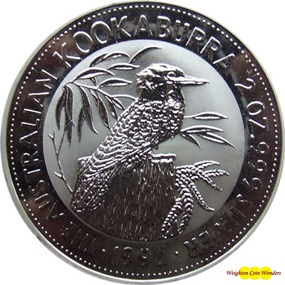 1992 Silver 2oz KOOKABURRA - Click Image to Close
